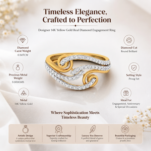แหวนหมั้นเพชรแท้ทองคำขาว 14K ดีไซน์เนอร์ |   แหวนเพชรทรงกลมเจียระไนแบบบริลเลียนต์ ประดับด้วยเพชรเม็ดเล็กๆ ดีไซน์หรูหรา ของขวัญเครื่องประดับสำหรับเจ้าสาวและผู้หญิง - Product Image 4