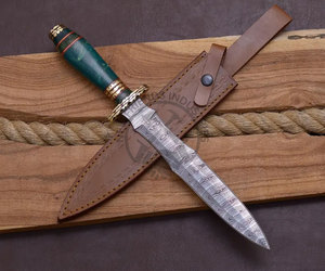 Nouvelle édition de couteau de survie artisanal, couteaux Dogger en acier Damas avec manche en résine, meilleur couteau de chasse de collection, couteau à lame fixe - Product Image 4