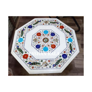 Mesa de Comedor con Base y Cubierta de Mármol Negro Hecha a Mano con Diseño Octogonal y Incrustaciones Finas para Mayoristas de Grandes Cantidades - Product Image 6