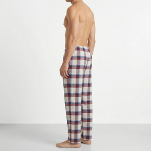 Pantalon de pyjama en coton à carreaux pour homme, taille à cordon, décontracté, en flanelle, personnalisé - Product Image 3