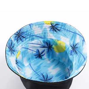 Unisex Tropical Print <b>Bucket</b> <b>Hat</b> Summer Beach Casual Polyester Wide Brim <b>Reversible</b> Design Adult Size - Product Image 4