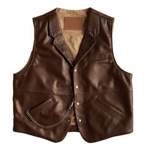 Professional Design for Biker Distressed Genuine Leather vest with logo Material Leather vest for men - Product Image 1