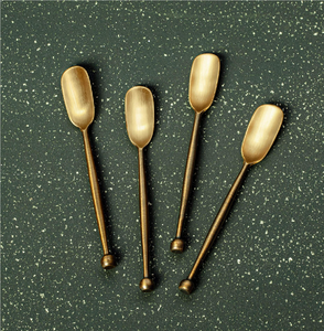 Juego de cubiertos de latón para postre, 4 piezas, diseño de lujo, cuchara de latón chapada en oro al precio más bajo - Product Image 3