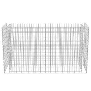 Fioriera Rialzata in Gabion in Acciaio Zincato Argento 70.9x19.7x39.4 pollici per Vasi e Fioriere - Product Image 5
