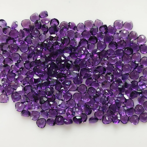 Ametyste africaine naturelle 4MM taille cœur violet, pierres précieuses de qualité supérieure pour la fabrication de bijoux - Product Image 4