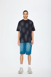 T-shirt à manches courtes gris surdimensionné pour homme, col rond, couleur unie, style décontracté, tissu tricoté 100% coton, respirant - Product Image 2