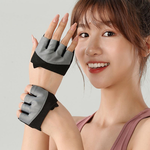 WORK N SHINE SPORTS WEAR 2026 Nouveau design Gants de musculation en cuir à demi-doigts Antidérapants Unisexe Noir Gris - Product Image 4