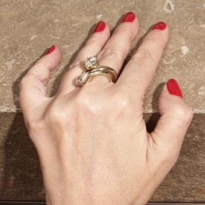 Luxury Cloud Pear Cut Diamond Engagement & Wedding Ring 14K Solid Gold IGI Certified - Product Image 3
