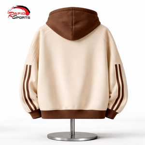 Hoodies d'hiver 100% Coton, sans poche, délavés soleil, à bords coupés, personnalisés, délavés à l'acide, coupe classique, grammage lourd, doublés polaire, brodés, teint uni - Product Image 2