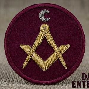 Custom Design Handmade Bullion <b>Wire</b> Star Patch Gold Metallic Embroidery Masonic Regalia Badge <b>Crafting</b> Service Provider - Product Image 4