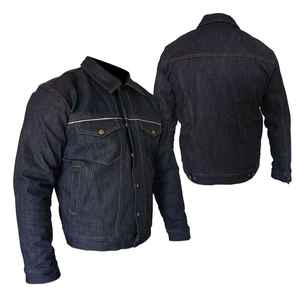 Winter Coated Stand Collar Pattern Riding Denim Jacket for Men 2026 Outdoor Custom Fashion - Product Image 1