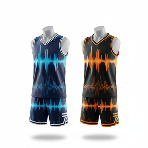 ชุดยูนิฟอร์มบาสเก็ตบอลแบบซับลิเมชั่นสั่งทำพิเศษจาก PUFFIN SPORTS OEM เสื้อคอวีแขนกุดผ้าตาข่าย กางเกงขาสั้น สำหรับผู้ใหญ่ทุกเพศทุกวัย ไซส์พลัส ระบายเหงื่อได้ดี - Product Image 2