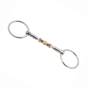 Bocado de Doble Articulación de Acero Inoxidable de Calidad Premium para Caballos con Anillo Suelto y Eslabón de Bola de Cobre con Anillos de Acero Inoxidable - Productos Ecuestres - Product Image 1