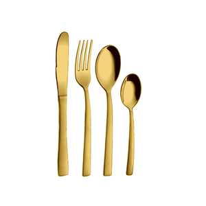 24 PCS Set de couverts en acier inoxydable avec revêtement PVD ton or GSW Plain Premium Ustensiles - Product Image 1