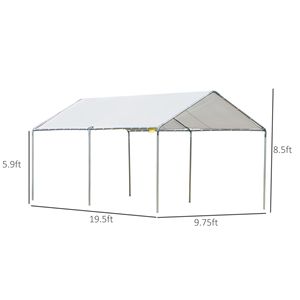 Tettoia per Auto 3x6 Metri, Robusta, Grigia, Protezione UV e Impermeabile, Design Semplice da Aprire, per Parcheggio - Product Image 3