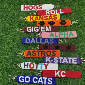 Llavero de Pulsera Ajustable con Cuentas Personalizables Ilimitadas para el Día del Partido, Nombre del Equipo Personalizado, Mercancía para Fanáticos del Deporte, Equipo Universitario 2026 - Product Image 1