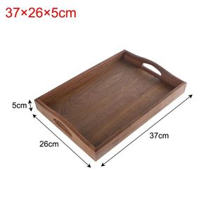 Bandeja de Servir de Madera Natural, Diseño Clásico, Duradera, Decorativa, para Té, Café, Desayuno, Aperitivos y Comida, para Bodas - Product Image 1