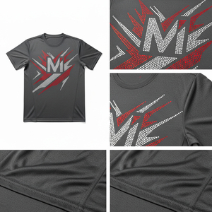 T-shirt personnalisé de luxe pour femme en coton épais avec logo diamant scintillant en strass thermocollés, vêtement orné de cristaux étincelants - Product Image 5