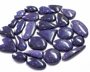 Lot en gros de cabochons en pierre de soleil bleue naturelle |   Pierre précieuse de sunstone bleue chatoyante en vrac pour la fabrication de bijoux |   Poire ovale polie - Product Image 5
