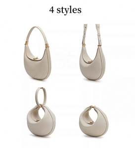 Sac à bandoulière de luxe au design tendance, sac croissant de lune à porter sous le bras, création de designer français, pour femme - Nouvelle collection en promotion - Product Image 6