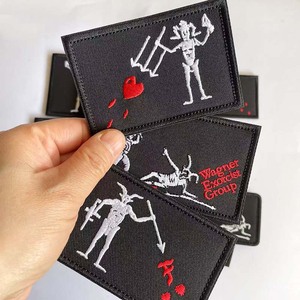 Parche Táctico de Fieltro No Tejido 3D, Diseño Barba Negra Esqueleto Wagner Exorcista, Insignia con Gancho y Bucle, Bordado Personalizado - Product Image 4
