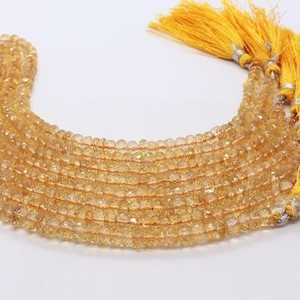 Perles Rondelles de Citrine Jaune Naturelle AAA de 5 à 5,5 MM, Perles de Gemmes de Citrine Facettées, Fil de 8 Pouces pour la Fabrication de Bijoux en Gros - Product Image 3