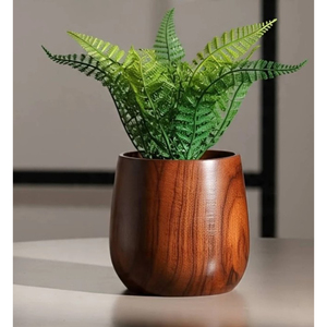 Juego de 2 macetas de madera maciza hechas a mano al por mayor, modernas macetas para plantas de interior, elegantes macetas de madera para decoración del hogar. - Product Image 4