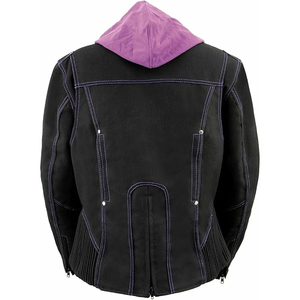 SAMROZ SPORTS Unisex Black Leather Reflective Full Sleeve Lightweight Racer Jacket - Product Image 2