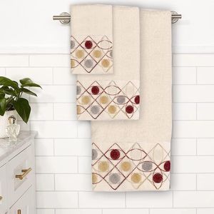 Set di 3 Asciugamani da Bagno Sedona Modern Luxury, 100% Cotone Beige, Morbidi e Assorbenti, Set di Asciugamani Confortevoli - Product Image 5