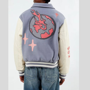 แจ็คเก็ต Letterman Varsity แบบสั่งทำพิเศษ ตัวเสื้อทำจากผ้าขนสัตว์ แขนเสื้อทำจากหนังแท้ เหมาะสำหรับใส่ในฤดูหนาว แจ็คเก็ตผู้ชายทันสมัยและมีสไตล์ คุณภาพดีที่สุด - Product Image 4