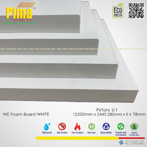 Lámina de Espuma de PVC WPC Ecológica, 25 mm de Espesor, 0.6 G/cm3 de Densidad, Color Blanco, Revestimiento de Pared Ligero para Cocina - Product Image 1