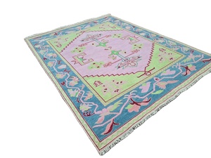 ALFOMBRAS Rosa Hecho a mano Moderno Lujo Oushak Alfombra de lana 100% Nueva Zelanda Lana Área grande Oushak Alfombra Adolescentes Sala de estar - Product Image 2