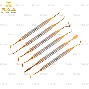 Juego de Instrumentos de Relleno Compuesto Recubiertos de Oro, 6 Piezas, Acero Inoxidable RAA-401 Clase I, Certificado CE, Calidad Premium - Product Image 6