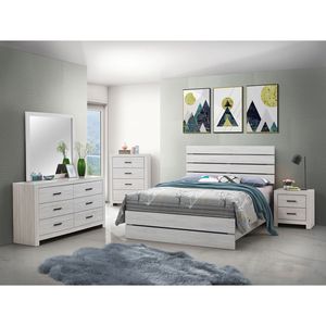 Letto a pannelli in legno Geary Coastal White Eastern King - Product Image 5