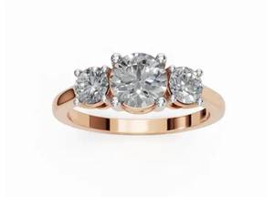 Anillo Triad of Eternity con Diamantes Cultivados en Laboratorio de 1.260 Quilates, 3 Piedras Grandes, Oro Sólido de 9KT, 14KT, 18KT, Oro Amarillo, Rosa y Blanco, Regalo de Joyería - Product Image 6