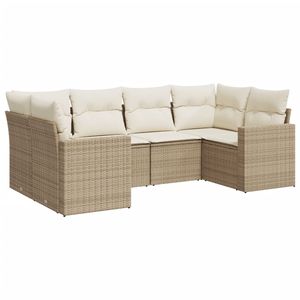 Grand ensemble de canapés de jardin réglables en rotin PE beige, mobilier de jardin ajustable - Product Image 2