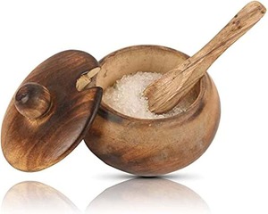 Meilleur produit pour la maison et la cuisine, bol à sucre et à sel en bois, taille personnalisée, fabrication artisanale à 100%, article en bois - Product Image 5
