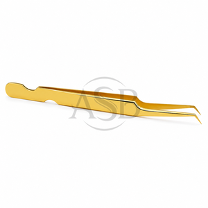 Pinzas de ángulo de 45 grados para extensión de pestañas, acero inoxidable, impresión de logotipo personalizado, instrumento de belleza, agarre fuerte - Product Image 3