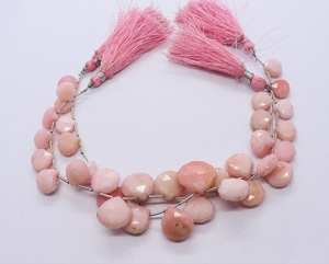 Cuentas de Ópalo Rosa Facetadas en Forma de Corazón AAA de 10-15 mm, Cuentas de Ópalo Rosa Natural en Forma de Corazón de 8 Pulgadas, Cuentas de Ópalo Rosa Sueltas - Product Image 1