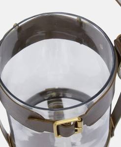 Portavelas Cilíndrico Decorativo de Vidrio con Cubierta de Cuero, Estilo Ecuestre, Artículos para Eventos, Portavelas Decorativo, Superventas - Product Image 2