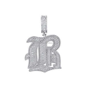 Colgante inicial personalizado de tendencia Nombre personalizado con VVS Lab Grown Plating en plata de ley 925 Regalo perfecto - Product Image 1