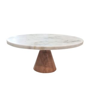 Best Quality Design <b>Marble</b> <b>Cake</b> <b>Stand</b> With Wooden Base <b>Marble</b> and Wood <b>Cake</b> <b>Stand</b> With <b>Cake</b> Platter at Factory Wholesale Price - Product Image 1
