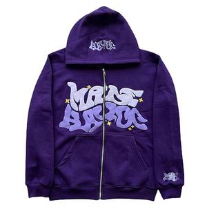 2024 nouveau Design Logo personnalisé broderie 100% coton respirant pleine fermeture éclair jusqu'à poids lourd à capuche saison d'hiver plaine teint techniques - Product Image 1