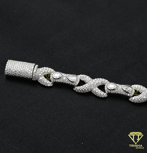 Pulsera de lujo Infinity X Link con diamantes de moissanita Totalmente helado 925 Joyas de diseñador de plata esterlina para hombres y mujeres - Product Image 5
