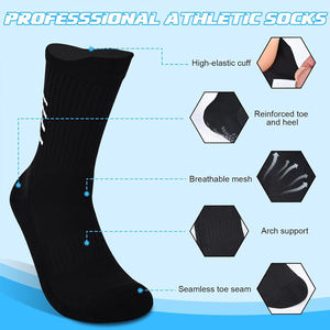 Calcetines deportivos de algodón personalizados para uniformes de equipo, calcetines de fútbol con agarre, ropa para branding y pedidos al por mayor. - Product Image 5