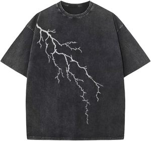 T-shirts amples à manches longues pour hommes, effet délavé, vintage, 100% coton, poids lourd, coupe ample, style hip-hop - Product Image 4