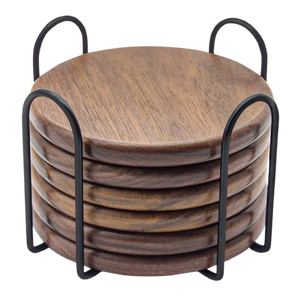 2025 Top Selling Natural Wood Pattern Coasters Kitchenware Coasters 4 Pcs. Wood Stone Table Decor Accessories Mats <b>Pads</b> - Product Image 6