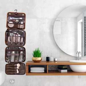 Premium Leather Toiletry Bag Men Travel Cosmetic Organizer Waterproof Grooming Storage <b>Case</b> LTB-0131 - Product Image 4