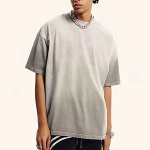 OEM ODM New Design Customizable 100% Cotton Streetwear Men T-Shirt Loose Fit Acid Wash Drop Shoulder Boxy T Shirt For Men - Product Image 1