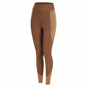 Leggings de yoga taille haute pleine longueur avec empiècements en mesh et surpiqûres contrastées, en Spandex et Nylon, USA - Product Image 4